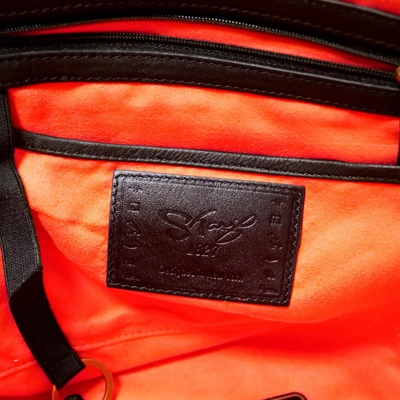 Sharif 1827 Black Crossbody Bag with Lion Head Detail, with Pink Cardholder - Picture 9 of 15